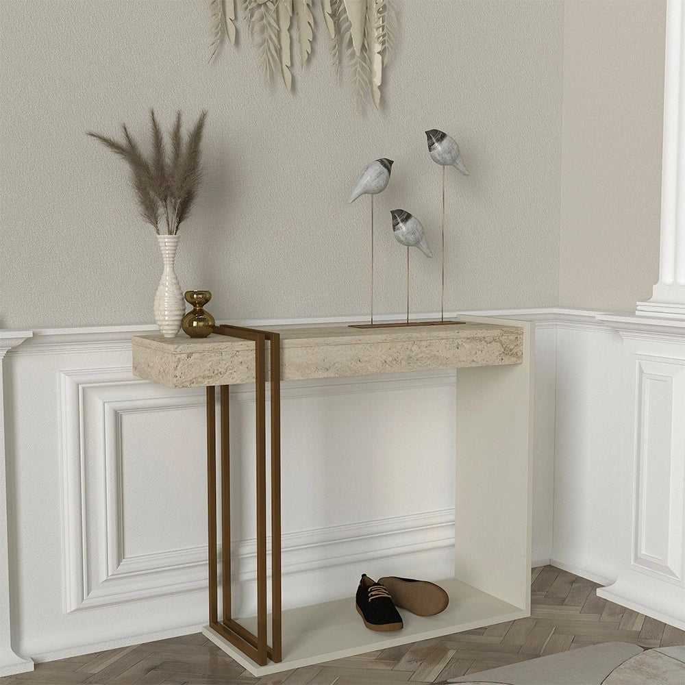 Consolle Ingresso Desca Travertino e Cashmere – Design Moderno Salvaspazio