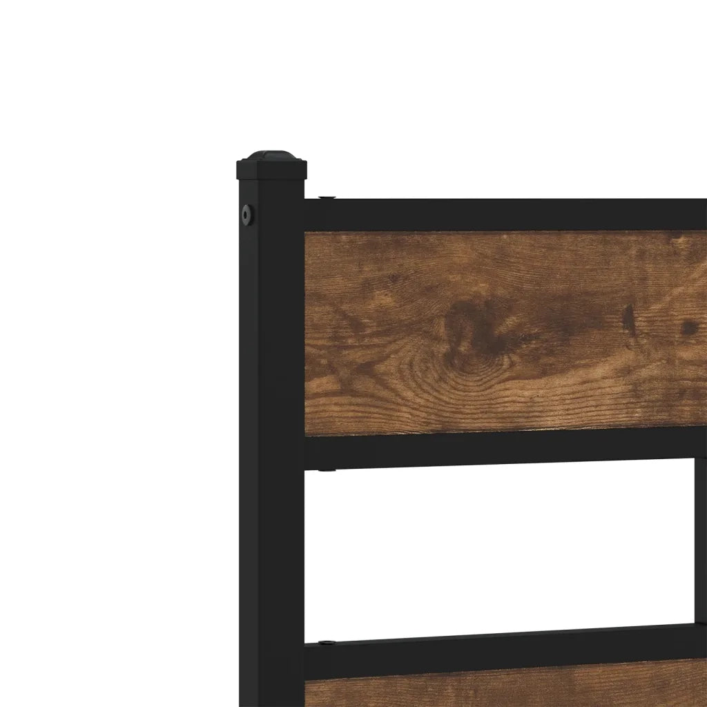vidaXL Giroletto senza Materaso in Metallo Rovere Fumo 100x200 cm