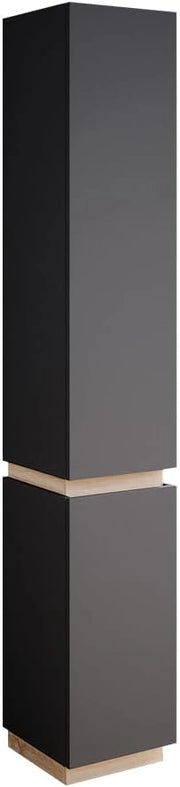 Armadio per il bagno Gloria, Antracite, 33 x 197.5 cm con 2 porte, con apertura per sifone e compatibile con la serie Gloria