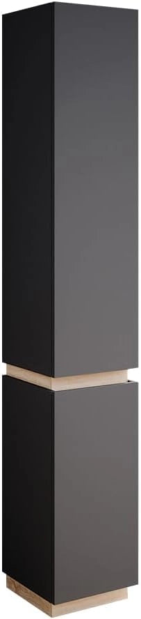 Armadio per il bagno Gloria, Antracite, 33 x 197.5 cm con 2 porte, con apertura per sifone e compatibile con la serie Gloria