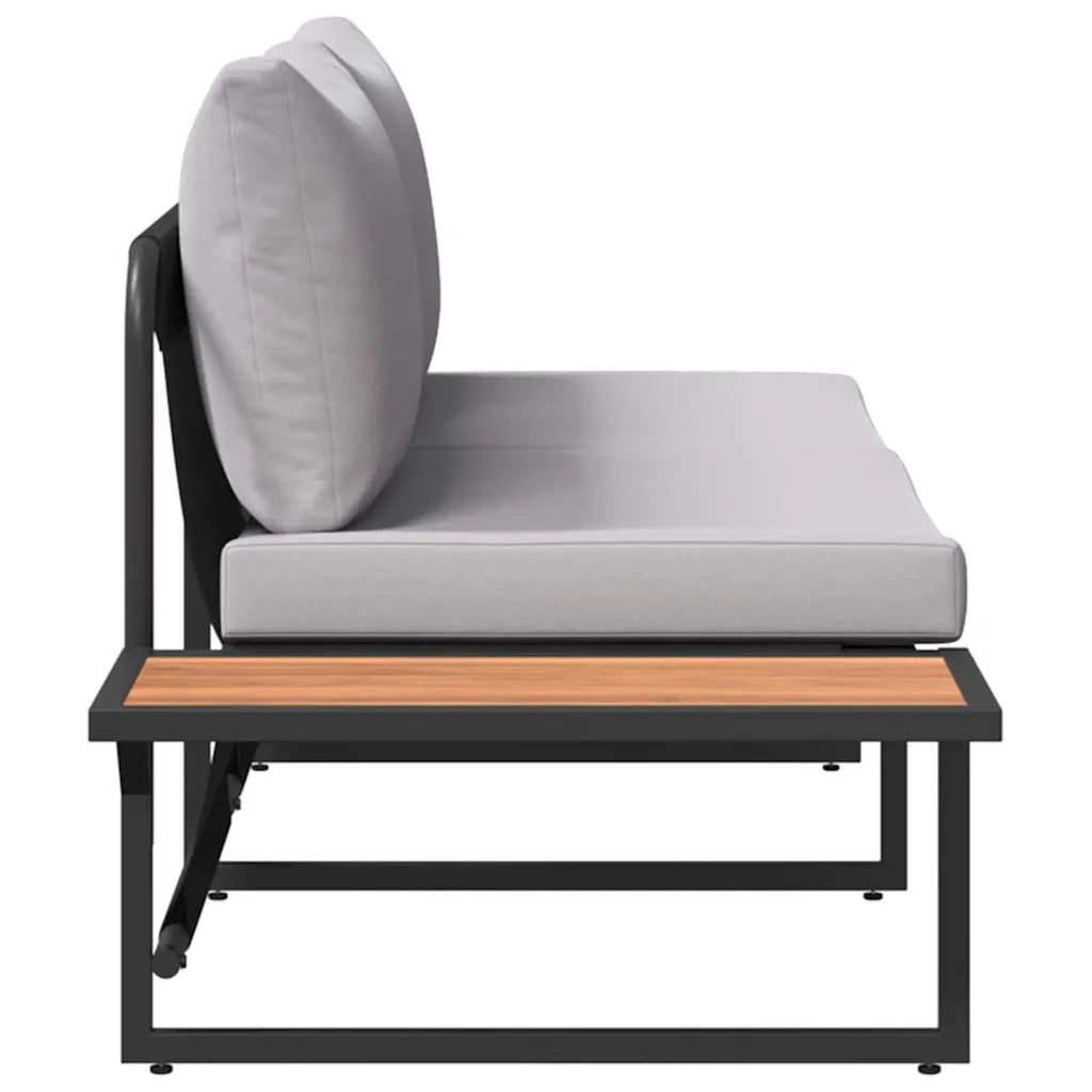 Divano da giardino Grigio chiaro 200,5 x 70 x 85,5 cm Acciaio 42007550