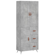 Credenza | Madia | Buffet da pranzo | Armadio da pranzo Grigio Cemento 69,5x34x180 cm in Legno Multistrato