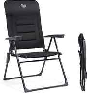 Tavolo da giardino pieghevole - poltrona relax - nero - alluminio