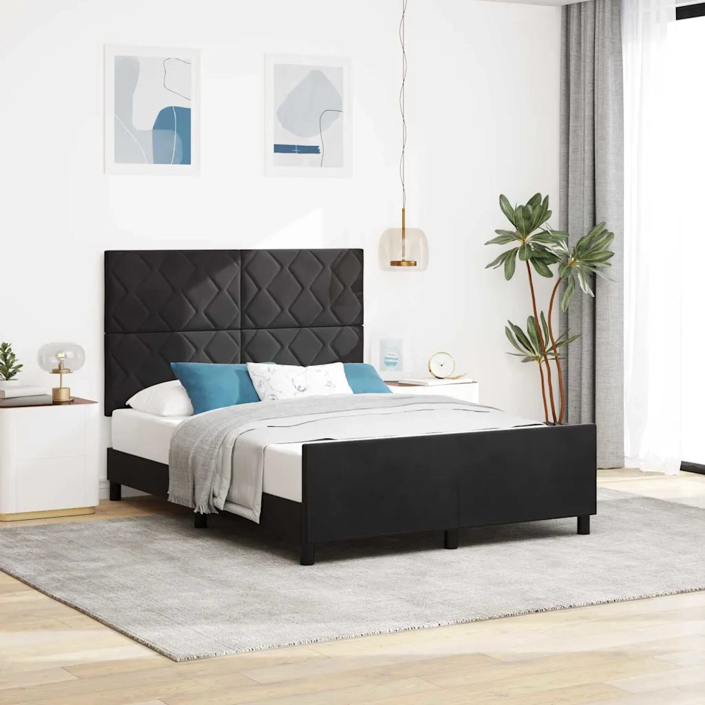 Letto a molle con testiera Nero 160 x 200 cm Velluto 3345019
