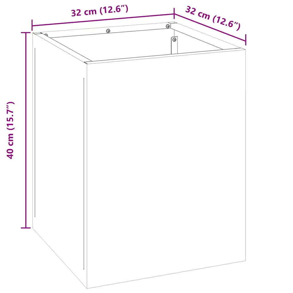 Elegante fioriera da giardino in stile industriale 32 x 32 x 40 cm per esterni stile moderno acciaio antracite 02_0052455