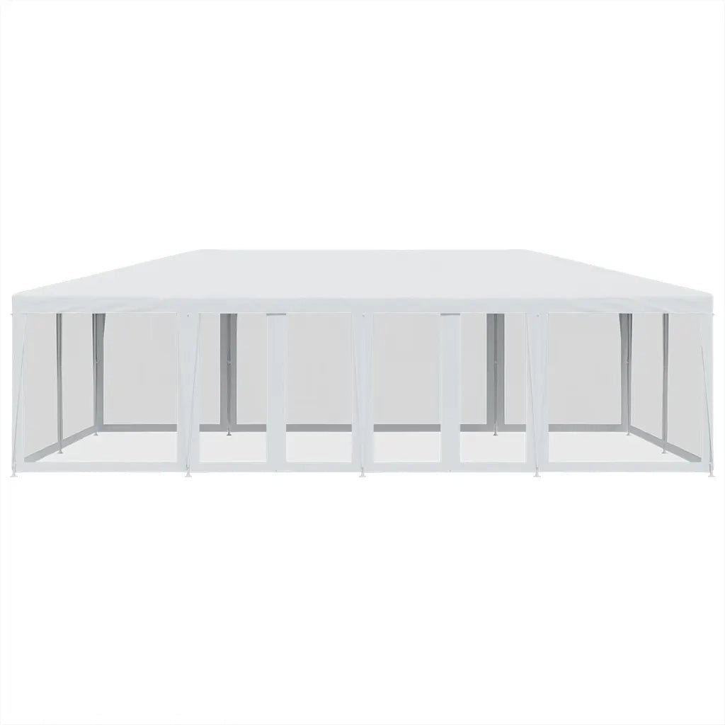 vidaXL Tenda per Feste con 12 Pareti Laterali in Rete Bianco 8x4m HDPE