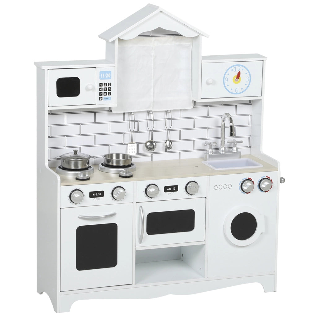 Cucina giocattolo per bambini con forno lavello e suoni ¨C zephmum ¨C bianco