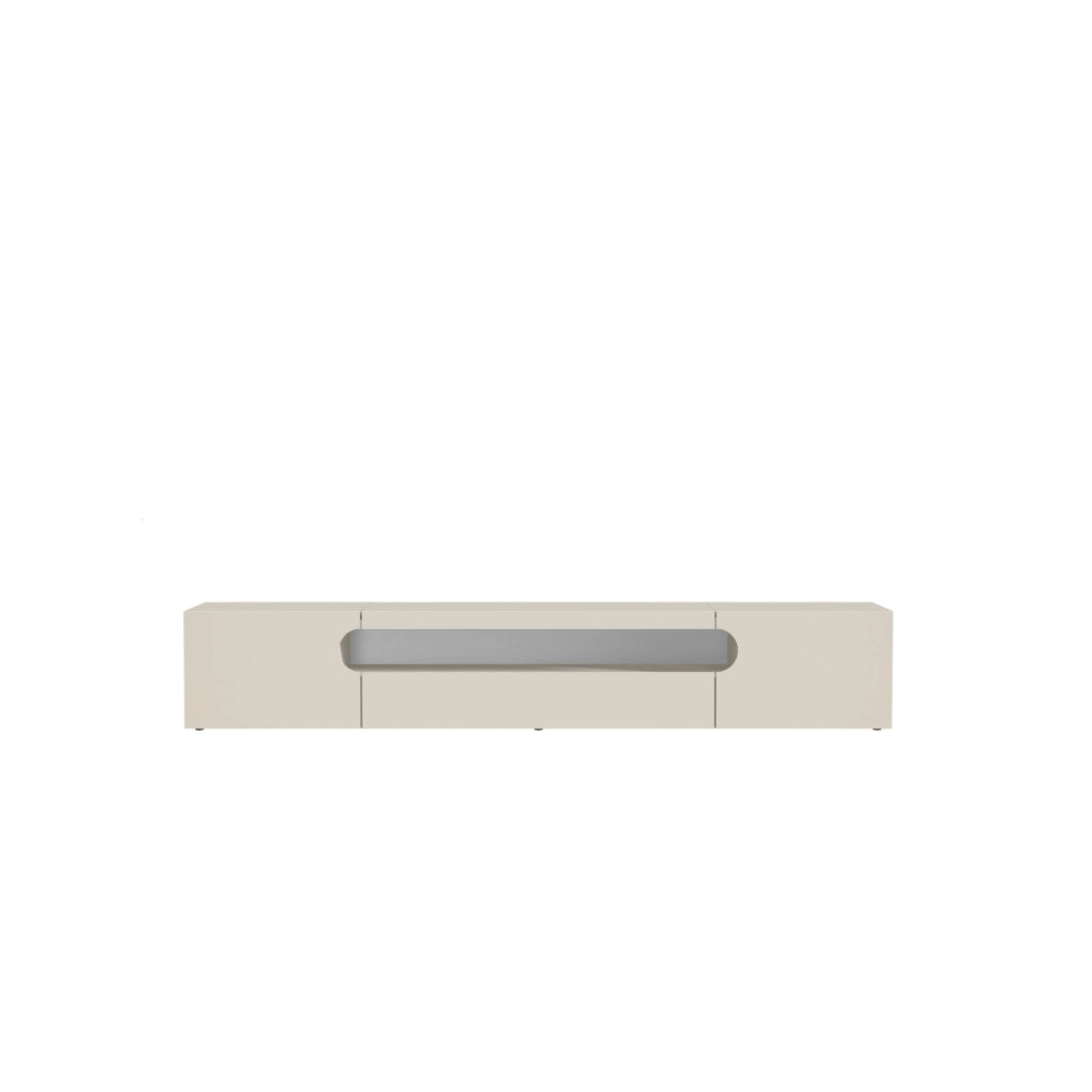 WHOUS Mobile porta TV Real con 2 ante laterali 1 ribalta e 1 vano aperto cashmere 240x40x40 cm