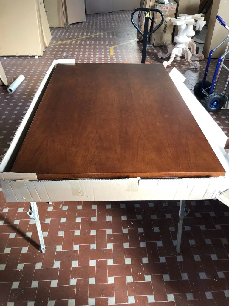 Tavolo rettangolare allungabile legno classico noce arte povera 160 x 85 (13 sciabola) - Mobili 2G