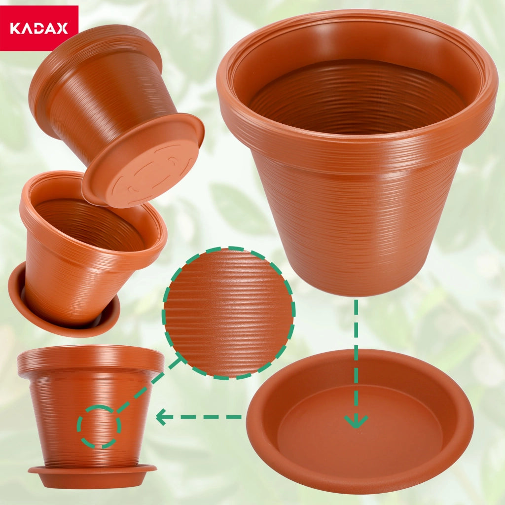 Vaso da fiori KADAX con supporto, grande, rosso mattone, 39 cm