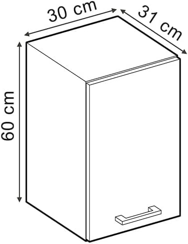 Pensile da cucina R-Line, Bianco casa di campagna, 30 cm