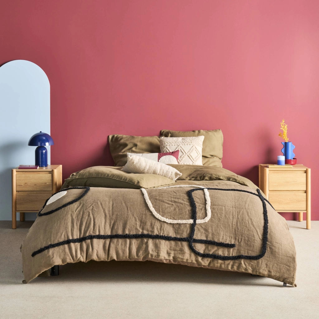 Set 2 comodini decoro legno 2 cassetti , marrone naturale
