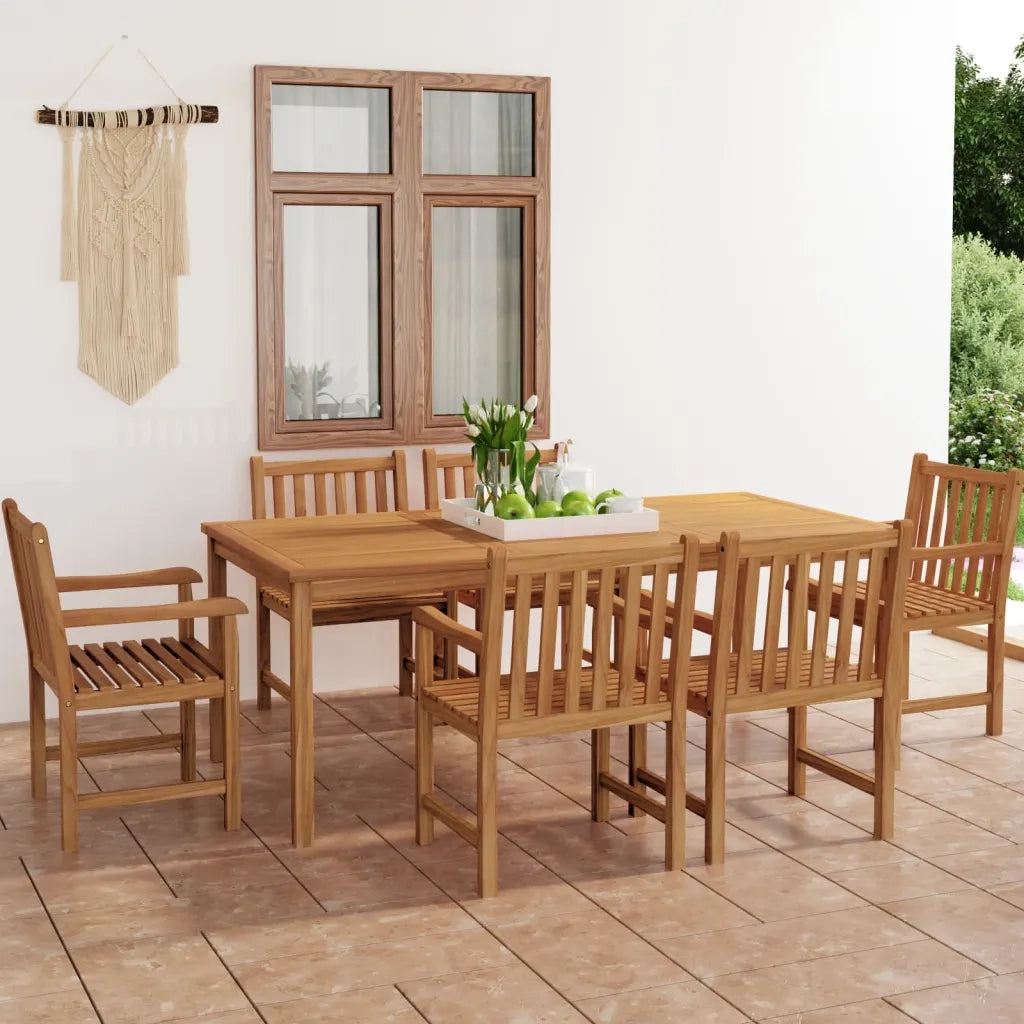 Set da pranzo da giardino 7 pz 200x100 cm in legno massello di teak 3059947