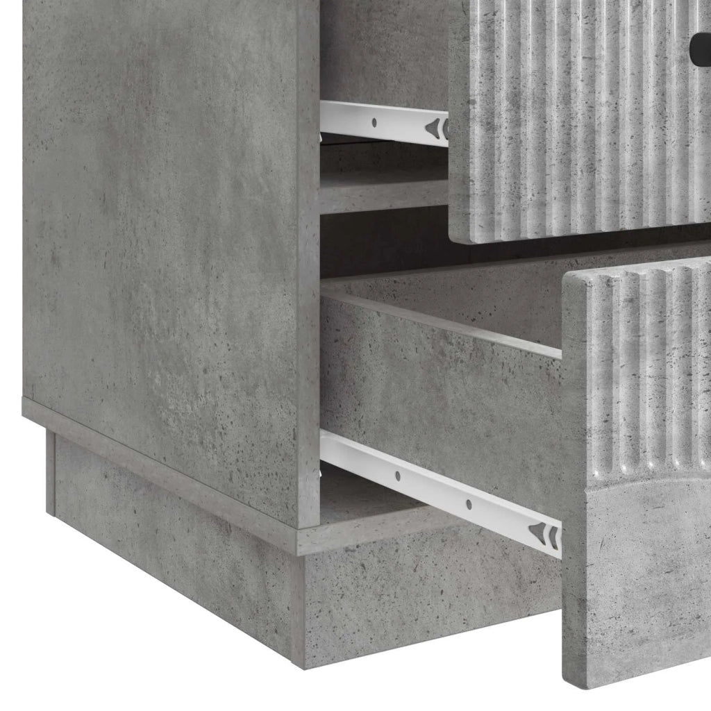 Armadio da Notte con cassetto Grigio Cemento 43 x 41 x 63,5 cm