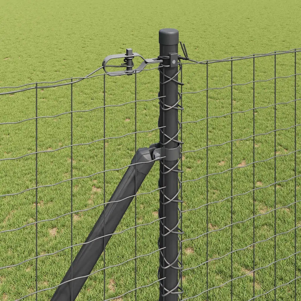 Recinzione con Posto Grigio 1,5 x 10 m Acciaio e PVC
