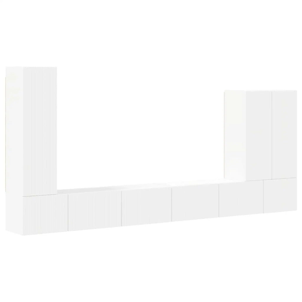 Set di Mobiletto da TV a Parete Montaggio a parete 6 pcs Bianco 3408952