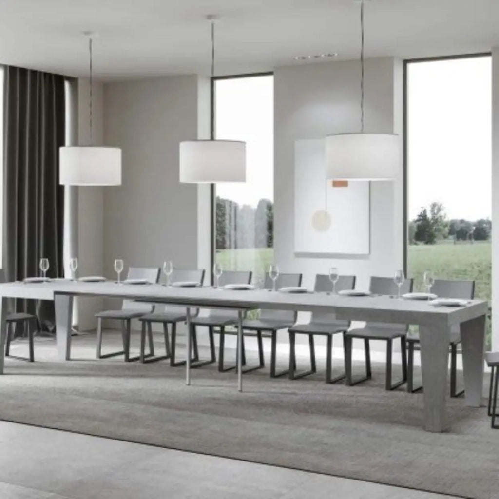 Tavolo allungabile 160/420x90 cm Spimbo colore cemento
