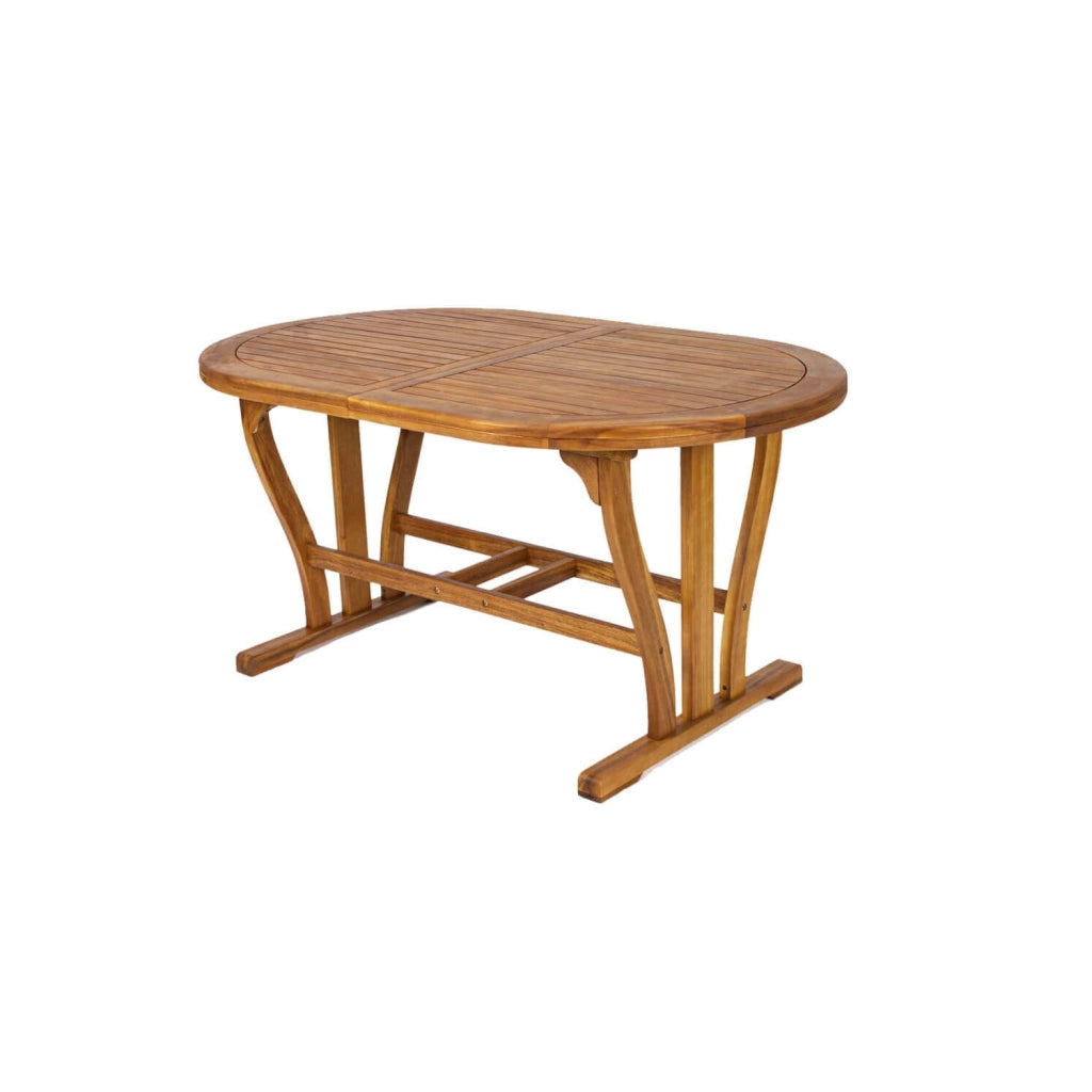 Tavolo ovale estensibile 150/200x90 cm in legno massiccio di acacia