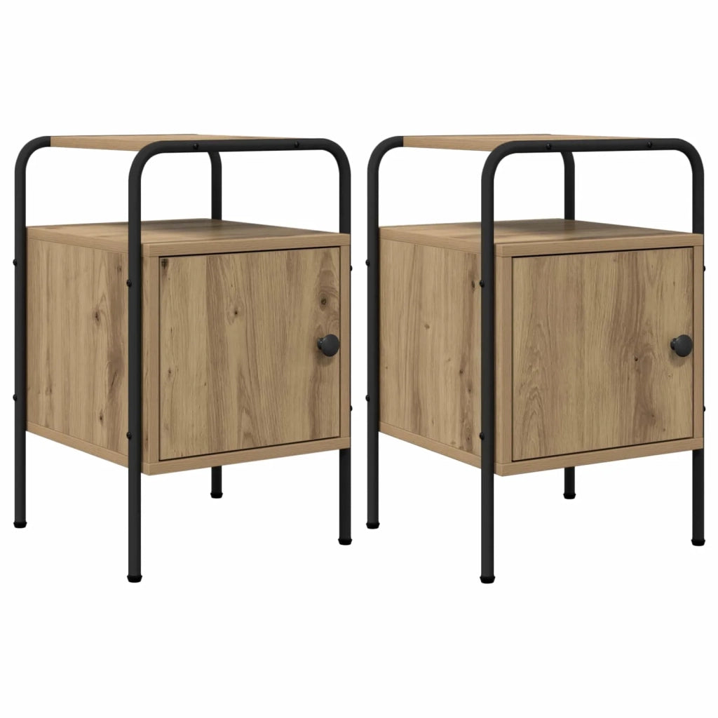 Armadio da Notte 2 pz Rovere Artigianale Legno ingegnerizzato 8007598