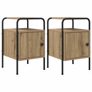 Armadio da Notte 2 pz Rovere Artigianale Legno ingegnerizzato 8007598