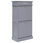 Scarpiera mobile contenitore per scarpe mobile per ingresso/corridoio/soggiorno 50 x 28 x 98 cm legno di Paulownia grigio 02_0021774