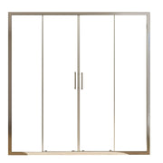 Porta Parete Doccia 140 cm 2 Ante Scorrevoli in Cristallo Trasparente 6mm H195 Bonussi Giuly