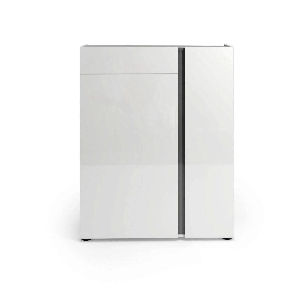 Mobile Portascarpe Cavallino, Scarpiera 9 Ripiani Made in Italy, 91x33x115h cm Bianco Lucido