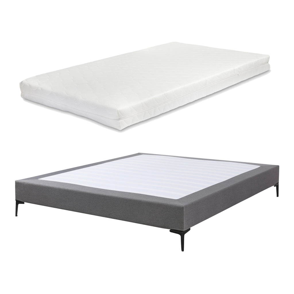 Letto Matrimoniale Lilla con Materasso 160x200 cm Fodera Protettiva Grigio Scuro [en.casa]