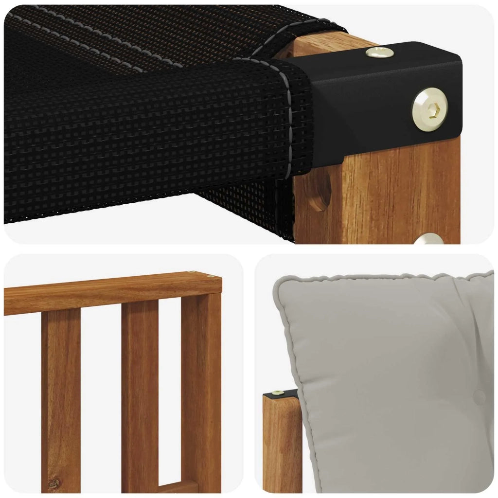 Set di divani da esterno-Sofa da giardino Legno di Acacia Massello e Textilene 842114