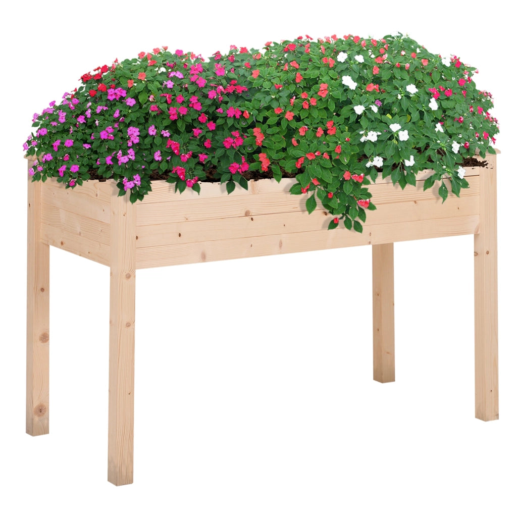Orto Urbano Pensile in Legno con Fodera in Tessuto 122.5x56.5x76 cm