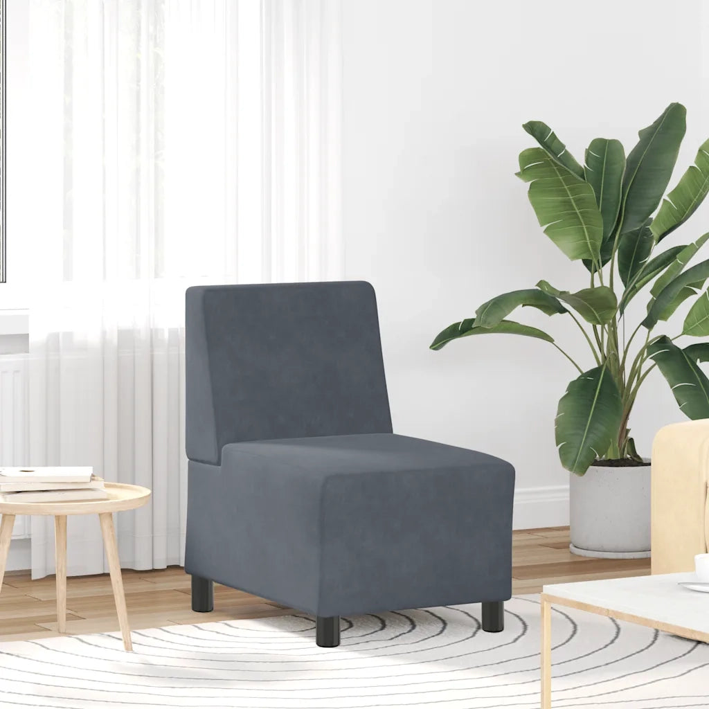 Divano componibile senza braccioli grigio scuro 55 cm in velluto 4108480