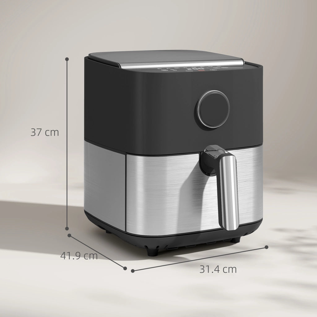 Friggitrice ad Aria da 8L, Air Fryer 1700W con 8 Programmi e Circolazione Aria Calda a 360¡ã, Display LED, Nero
