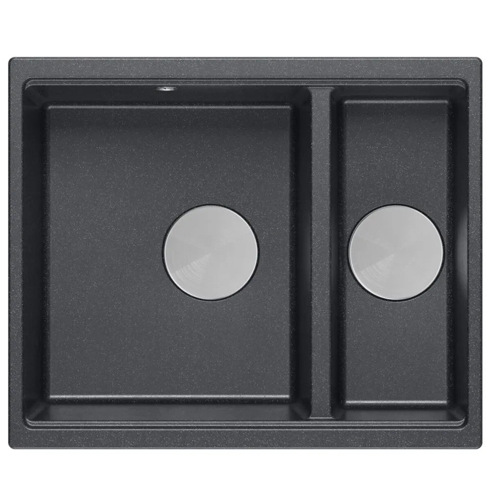 Lavello In Granito Logan 150 Black Metallic Tappo acciaio