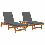 Lettino da sole 3 pcs Marrone Legno di Acacia Massello 3325207