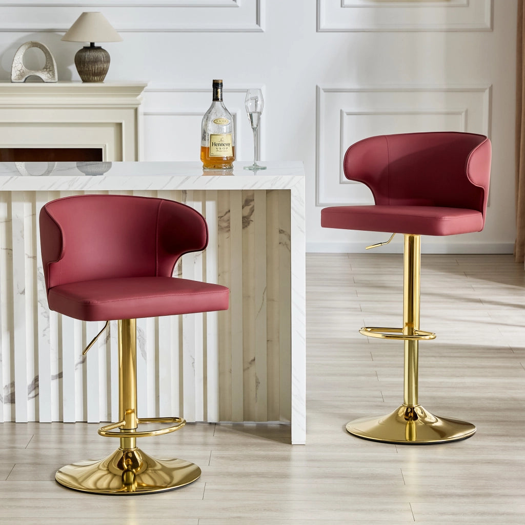 SGABELLO DA BAR Girevole Regolabile 85-110 cm Rosso PU