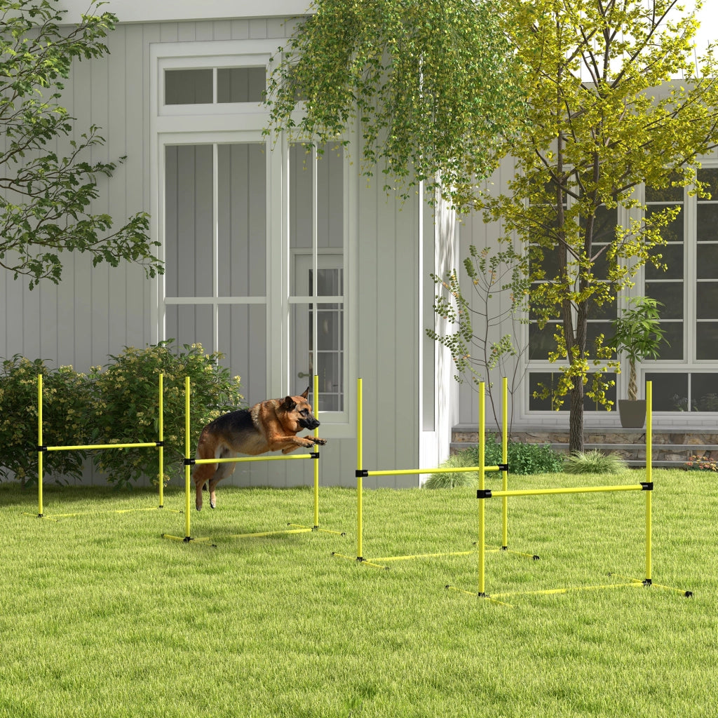 Set 4 ostacoli agility per cani con sistema di fissaggio e sacco ¨C zephmum ¨C nero