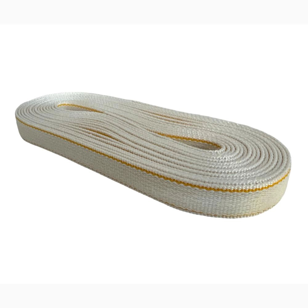 Cintino in cotone 22 mm per Tapparella Bianco con Riga Gialla da 5,5 metri per finestre