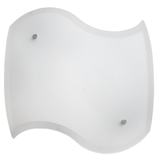 Plafoniera 2xE27 Finali Cromo Vetro Lastra Bianco E-Energy Elda