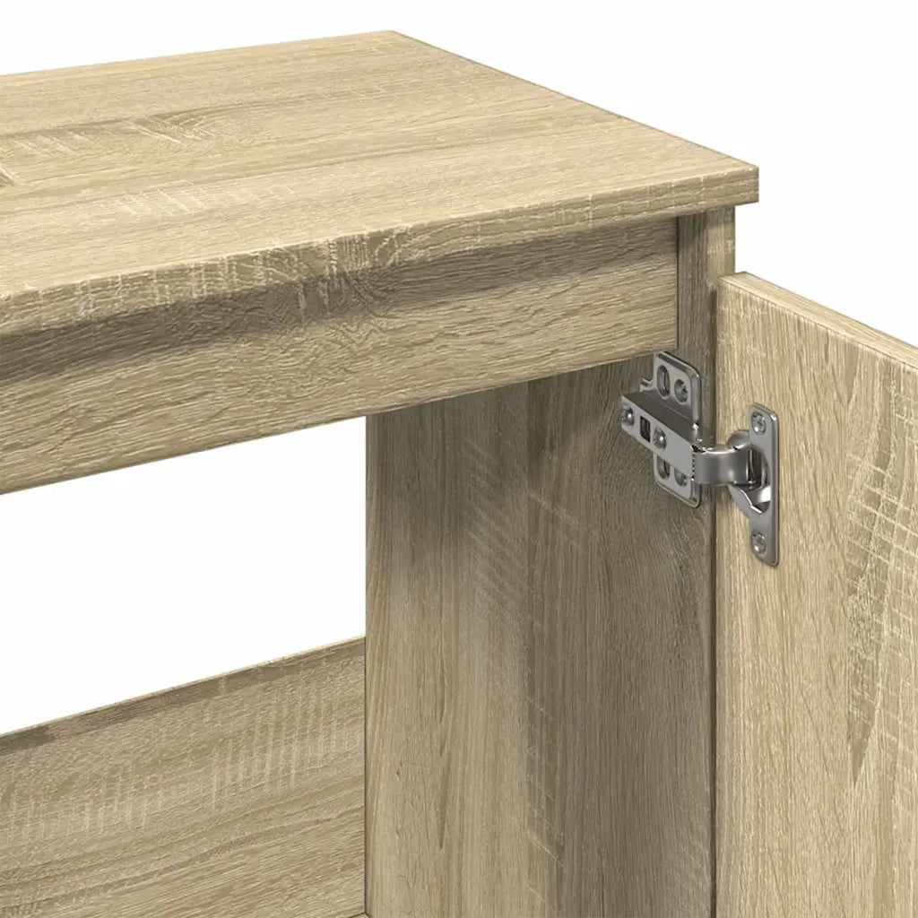 Mobiletto da bagno dal design moderno con vani contenitori 65 x 33 x 60 cm in legno di rovere Sonoma 02_0049721