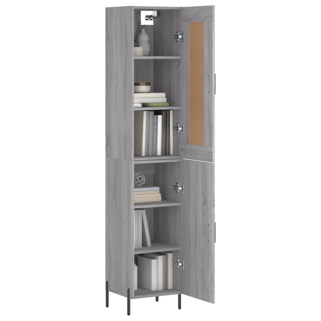 Credenza | Madia | Buffet da pranzo | Armadio da pranzo Grigio Sonoma 34,5x34x180 cm in Legno Multistrato