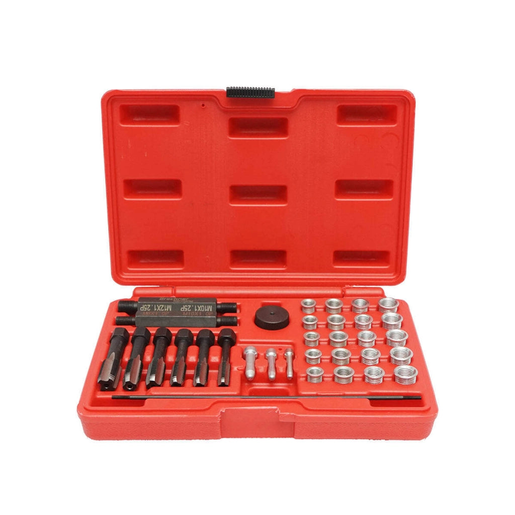 Set di strumenti per la riparazione dei filetti delle candelette M8, M10, M12, M14 Breckner Germany