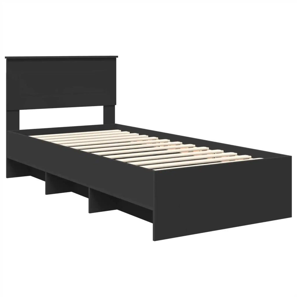 Struttura del letto Nero 90 x 200 cm Legno multistrato