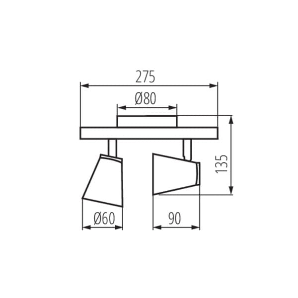 Plafoniera Kanlux ENALI 28762 bianco/cromo 2xGU10 metallo