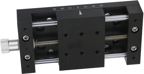 Tavolo da lavoro in alluminio lega - Campo di lavoro a X asse lineare - Regolazione manuale fine - Dimensioni della tavola 60 x 80 mm - Carico 20 kg - Facile da utilizzare - Tavolo lineare
