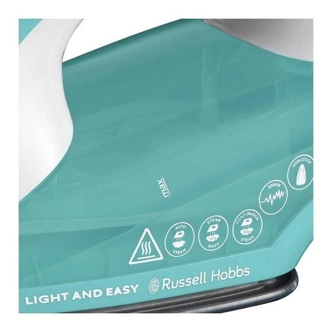 Russell Hobbs 26470-56 ferro da stiro Ferro a vapore Piastra antiaderente 2400 W Verde, Bianco