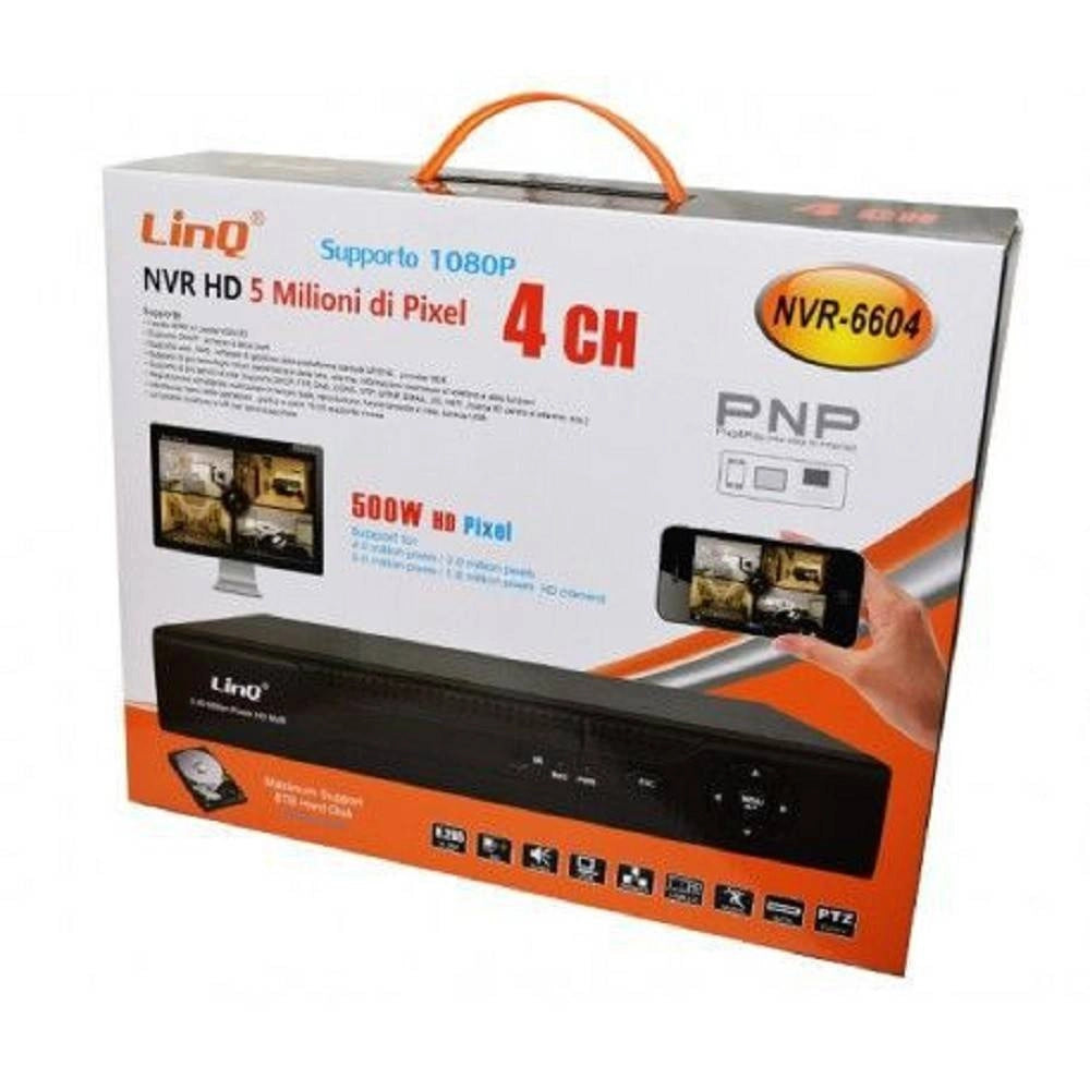 Trade Shop - Nvr 4ch Canali Registratore Rec&live Full Hd 1080p Wifi H.264 H.265 P2p Nvr-6604 -