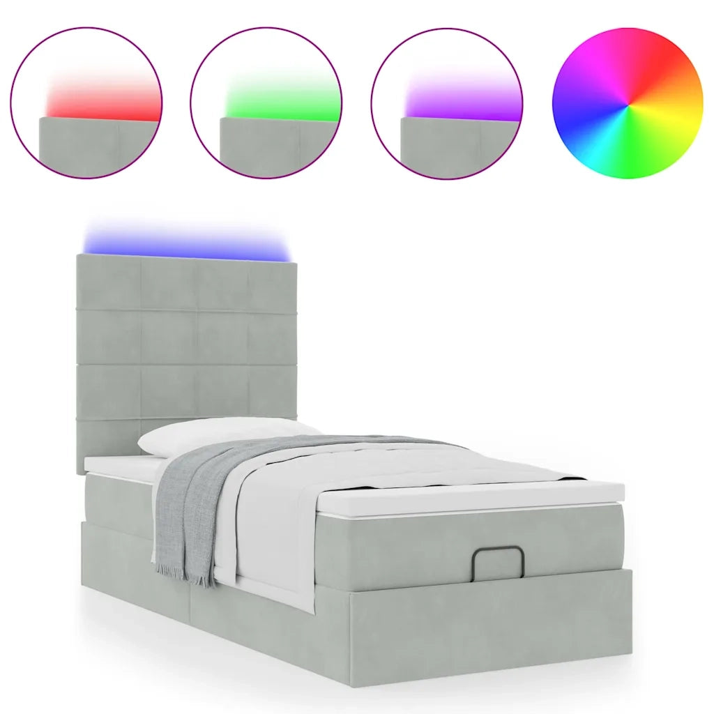 Struttura Letto Pouf con Materassi 80x200 cm in Velluto 3314282
