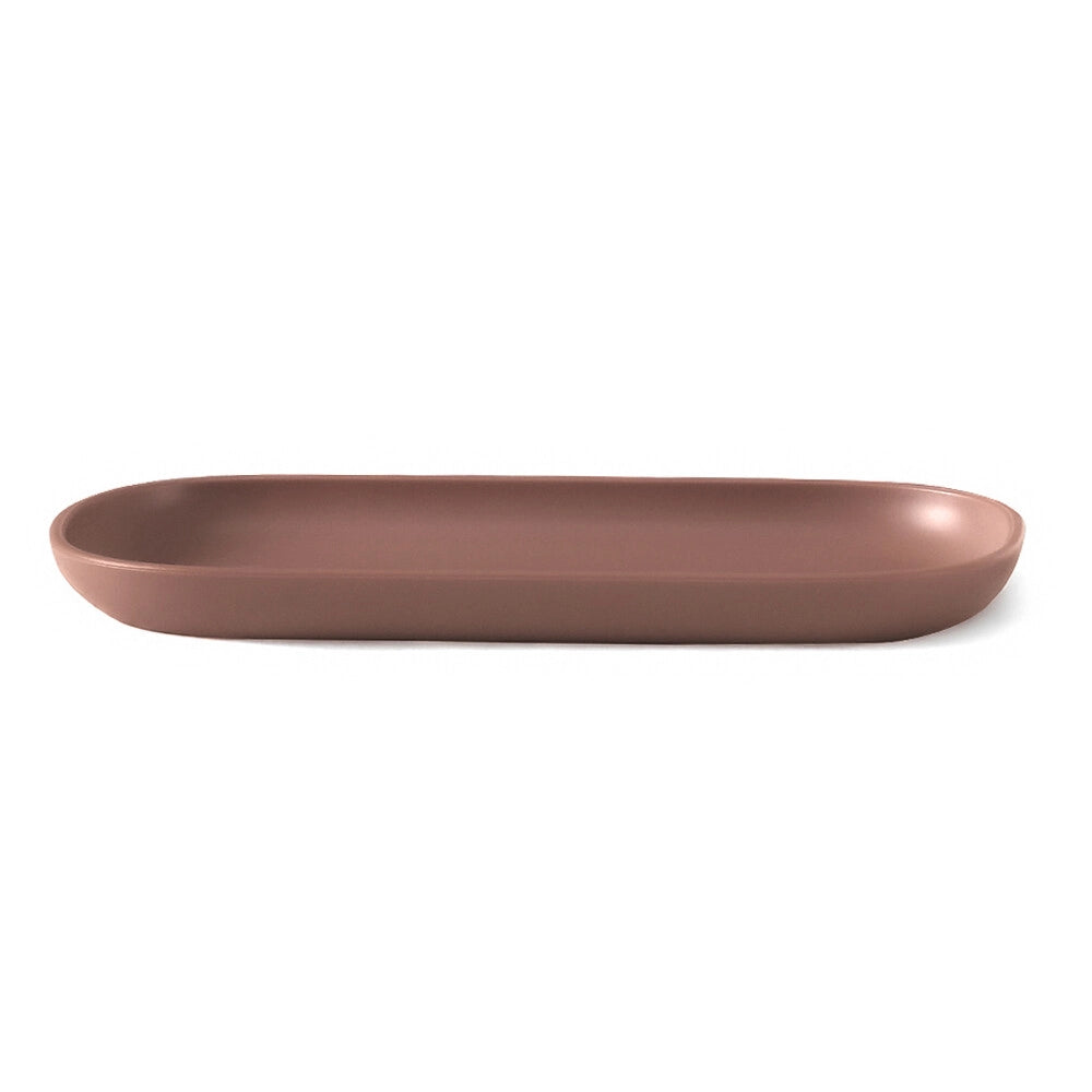 Set accessori bagno 3 pz con dispenser portaspazzolino e vassoio mocha - Taki