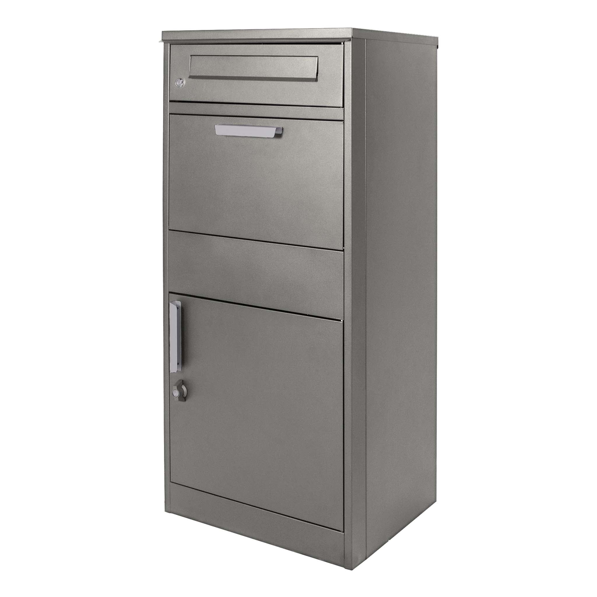Cassetta postale per pacchi grigia 50x37x112cm Portapacchi con serratura