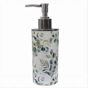 Trade Shop - Dispenser Porta Sapone Liquido Fiori Foglie Accessorio Per Arredo Bagno 87053 -
